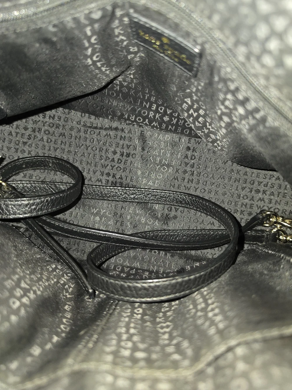 Kate Spade Black Leather Satchel/Crossbody with Gold Hardware